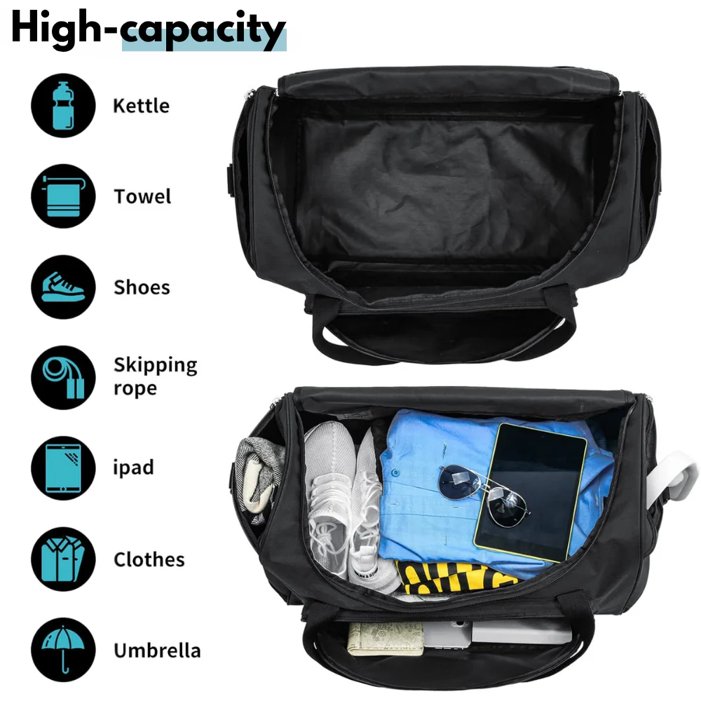 Gym Duffel Bag With Shoe & Wet Compartments - Image 3