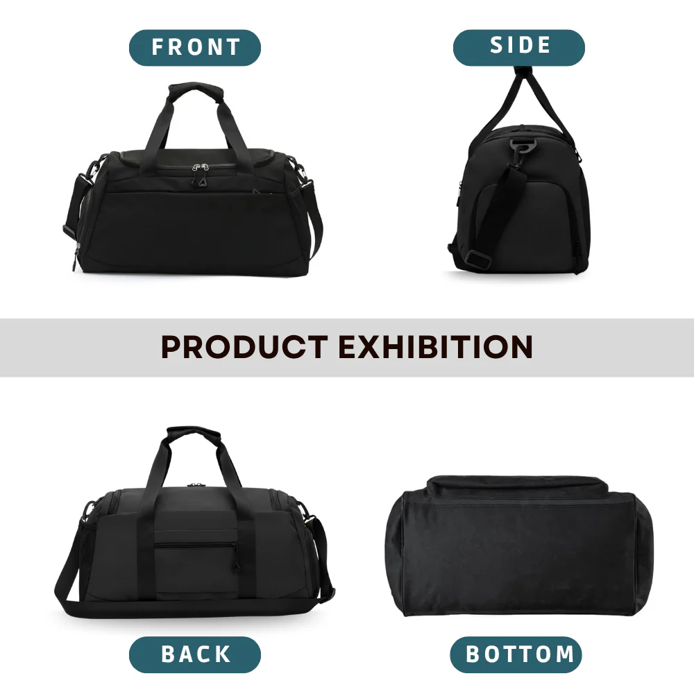 Gym Duffel Bag With Shoe & Wet Compartments - Image 6